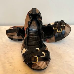 Burberry Falcony flats, Size US 9.5 / UK 6.5 / EUR 39.5, House check pattern